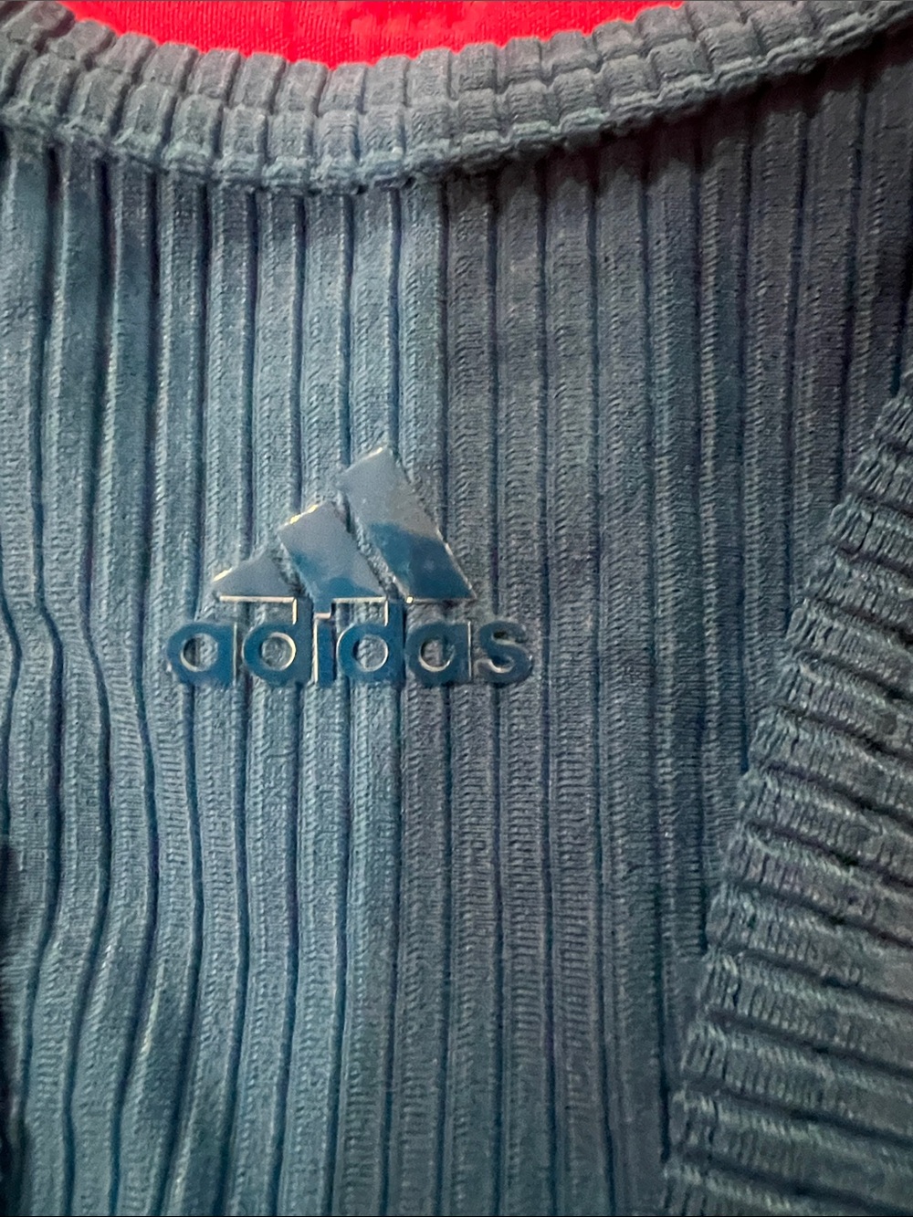 adidas Teal Blue Ribbed Racerback Crop Top - Picture 5 of 6